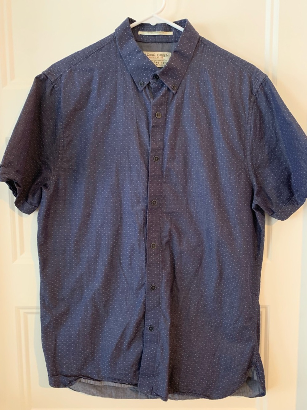 Racing Green british style Men's grey bluev100 % cotton short -Sleeve